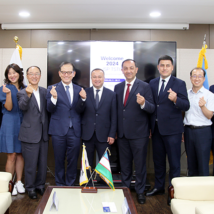 우즈벡 타슈켄트 교통대와 국제하계강좌(ISP) 운영, 부총장 일행 방문